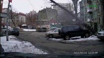 Clip: Cây đổ suýt đè chết người đi đường