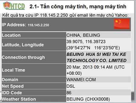 Phó Cục trưởng cảnh sát bị hacker Trung Quốc tấn công