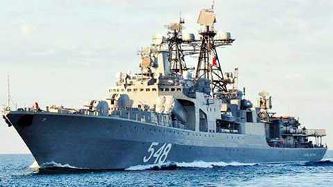 Chiến hạm Nga tập trận bắn đạn pháo trên Biển Đông