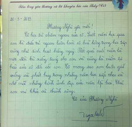 Nhận xét xúc động của giáo viên cuối năm