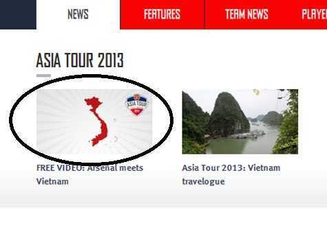 Arsenal sửa bản đồ thiếu Hoàng Sa, Trường Sa