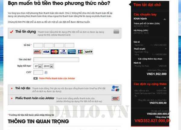 Jetstar suýt bán vé chặng Sài Gòn - Hải Phòng 352 triệu