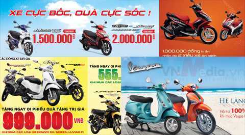 Xe máy dồn dập hứng 'bão' giảm giá