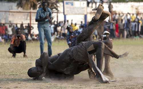 Xem trận đấu vật 'độc' trong nước sốt thịt quá đát