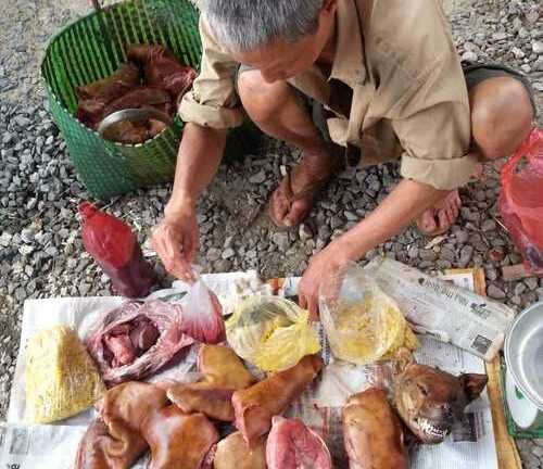 La liệt thịt siêu rẻ ở vỉa hè Hà Nội