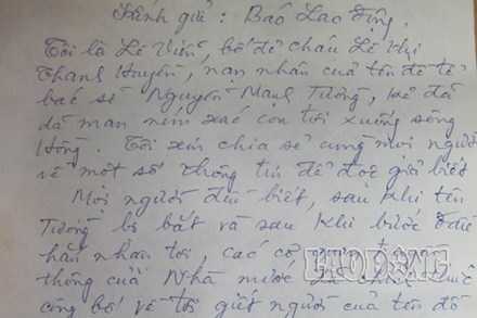 Bố đẻ nạn nhân bị ném xác gửi tâm thư cho báo chí