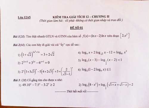 Đề Toán ‘cực dị’ khiến dân mạng bật cười