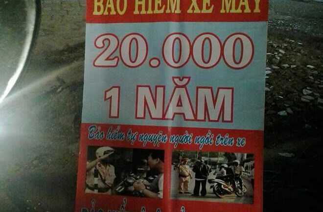 Bảo hiểm xe máy giá 20.000 đồng: Trò lừa đảo?