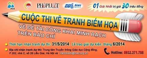 Tranh biếm VACI – 'Báo chí phòng chống tham nhũng'