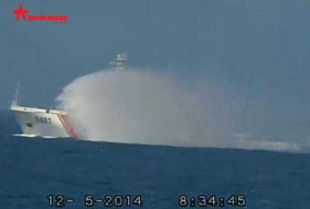 Clip: Tàu hải cảnh TQ tiếp tục uy hiếp tàu thực thi pháp luật VN