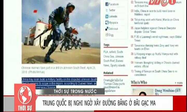 Trung Quốc bị nghi ngờ xây đường băng ở bãi Gạc Ma
