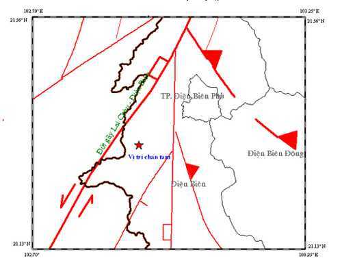 Động đất 3,9 độ Richter ở Điện Biên