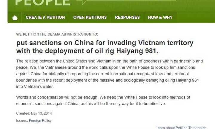 Hơn 6 vạn người kiến nghị Mỹ trừng phạt Trung Quốc