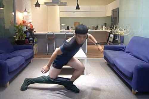 Clip hướng dẫn cách mặc quần không dùng tay