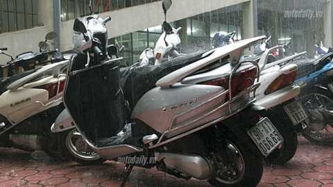 Xe tay ga 'dầm' mưa, đề phòng chết động cơ