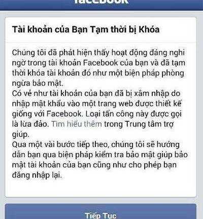 Nhiều người dùng Facebook tại Việt Nam bị khóa tài khoản