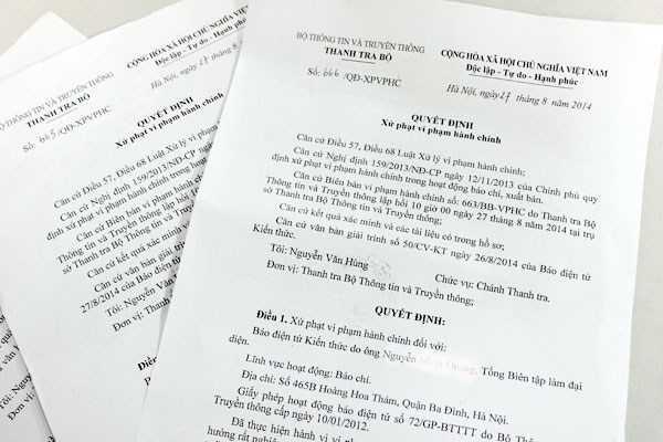 Đăng 'Thư gửi bố...' sai sự thật, 3 báo điện tử bị phạt 180 triệu đồng