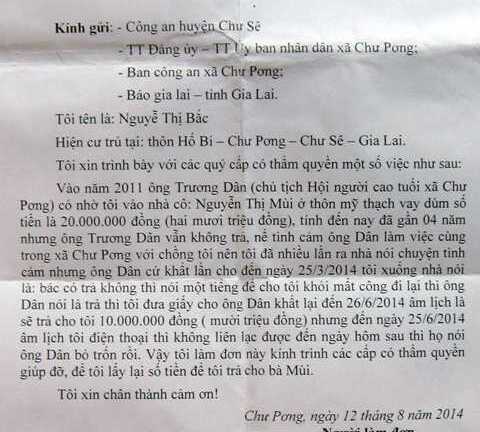 Chủ tịch Hội Người cao tuổi 'ẵm' tiền bỏ trốn