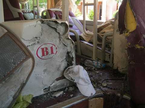 Hiện trường vụ nổ kinh hoàng trên xe giường nằm