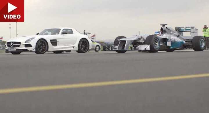 Video: Khi Mercedes SLS đòi đọ tài với xe đua F1