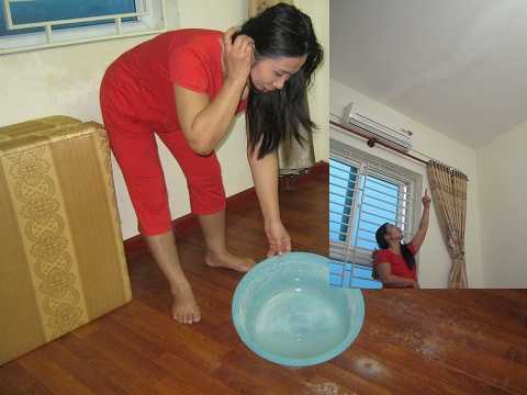 Cận cảnh chung cư mới tinh đã nứt trần, nước mưa tràn nhà