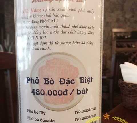 Một bát phở, hai chiếc quẩy giá gần 600.000 đồng