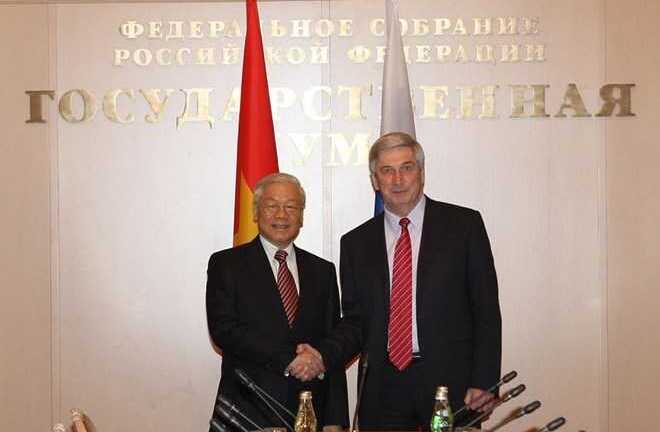 Tổng Bí thư Nguyễn Phú Trọng hội kiến lãnh đạo hai viện quốc hội Nga