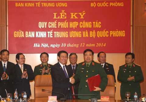 Ban Kinh tế Trung ương và Bộ Quốc phòng phối hợp công tác