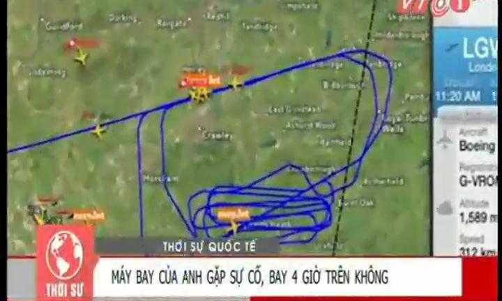 Clip: Máy bay Anh gặp sự cố, bay lòng vòng 4 giờ trên không
