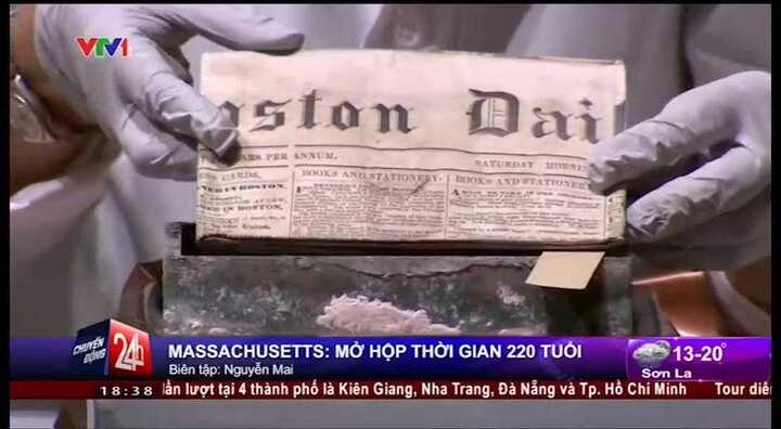 Clip: Giới chức Mỹ mở hộp thời gian 220 năm tuổi