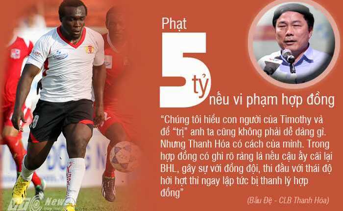 HAGL-Thanh Hóa: 'Bò mộng' Timothy bị sa thải