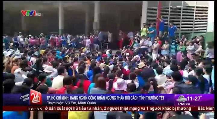 Thất vọng thưởng Tết, hàng ngàn công nhân đình công