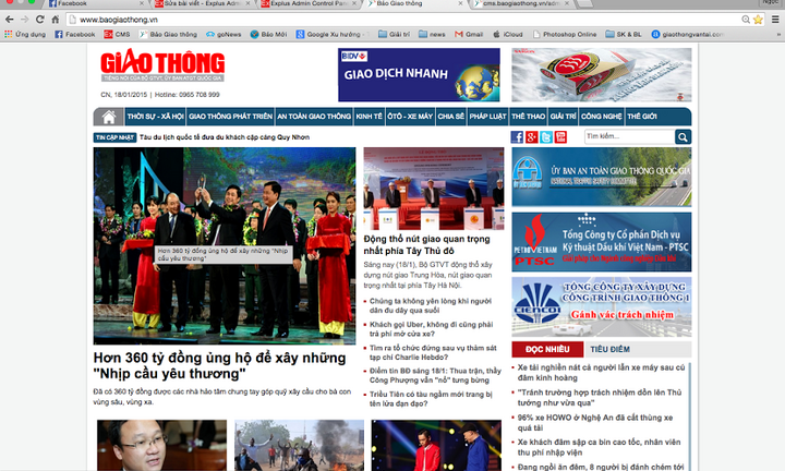 Báo điện tử Giao thông ra mắt giao diện mới