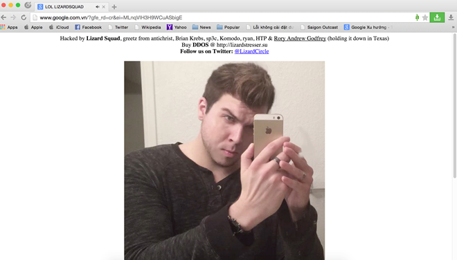 Trang chủ Google Việt Nam tê liệt