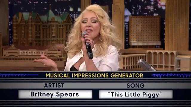 Christina giả giọng Britney gây sốc truyền hình Mỹ