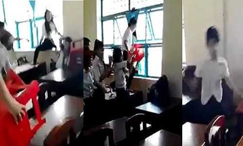 Clip: Nữ sinh lớp 7 bị đánh hội đồng dã man trong lớp