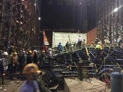 Hiện trường vụ sập giàn giáo ở Formosa khiến 14 người tử vong