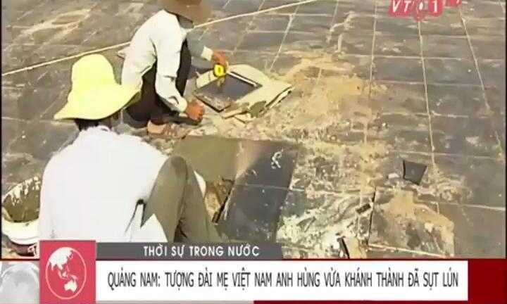 Clip: Cận cảnh nền gạch tượng đài Mẹ Việt Nam anh hùng vỡ vụn sau khánh thành
