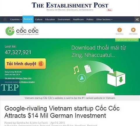 Nổi lên trong ngành IT Việt, Cốc Cốc 'lọt mắt xanh' báo chí Singapore