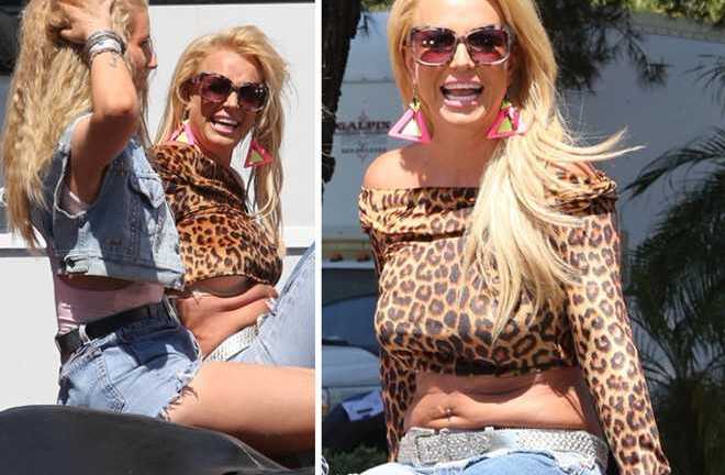 Britney Spears lộ bụng chảy nhão khi quay MV