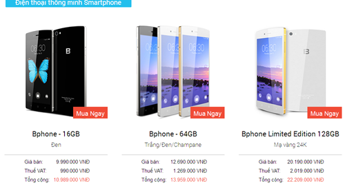 Không thể mua Bphone với giá 10 triệu đồng