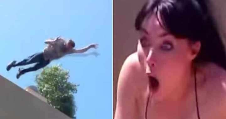 Clip: Chàng trai điên rồ nhảy từ tầng 4 xuống cầu hôn bạn gái