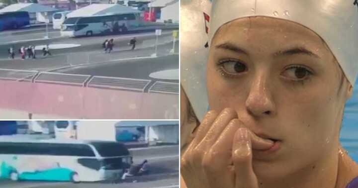 Clip: Kinh hoàng xe buýt ‘điên’ lao vào các vận động viên