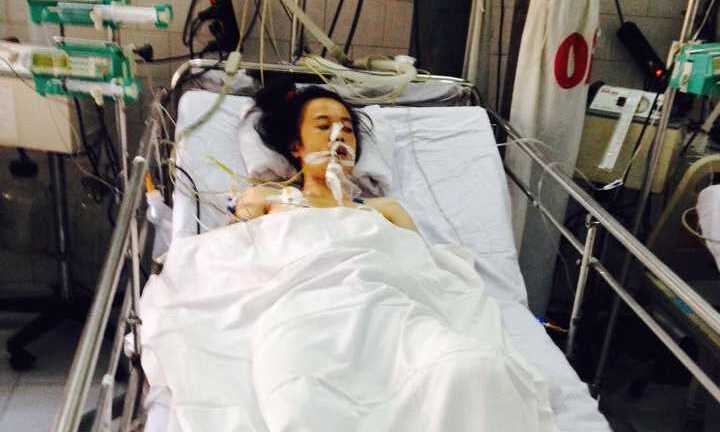 Xót thương nữ công nhân bị tai nạn giao thông nằm liệt giường