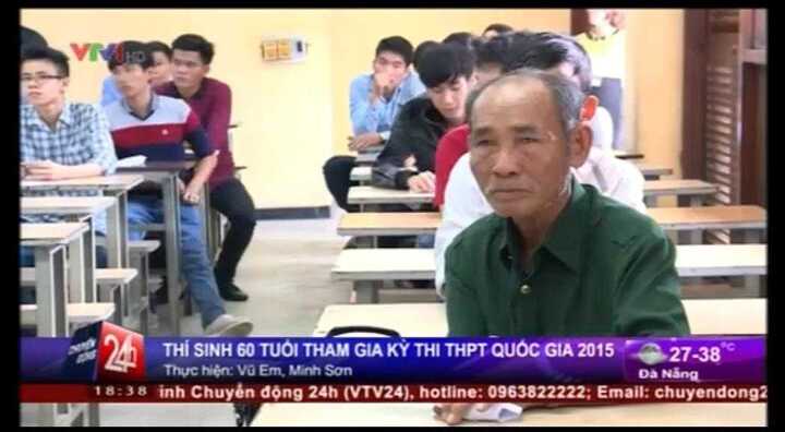 Thí sinh 60 tuổi tham gia kỳ thi THPT Quốc gia 2015