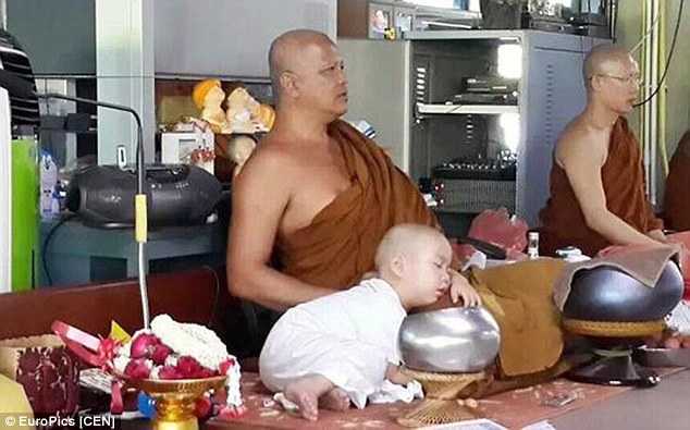 Clip: Tiểu hòa thượng ngủ gật cực đáng yêu ‘đốn tim’ cư dân mạng