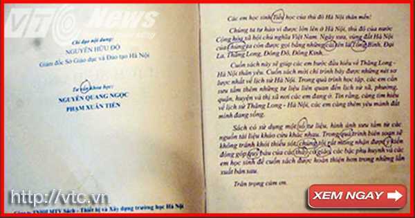 Sách lịch sử sai chính tả, lãnh đạo Sở GD-ĐT Hà Nội phản hồi