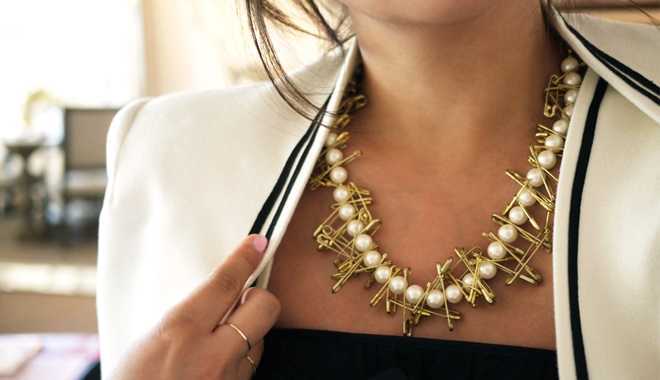 Tự làm vòng cổ ngọc trai Rock Chic cá tính