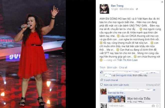 'Sư tử' Kim Loan The Voice mắc bệnh ung thư gan