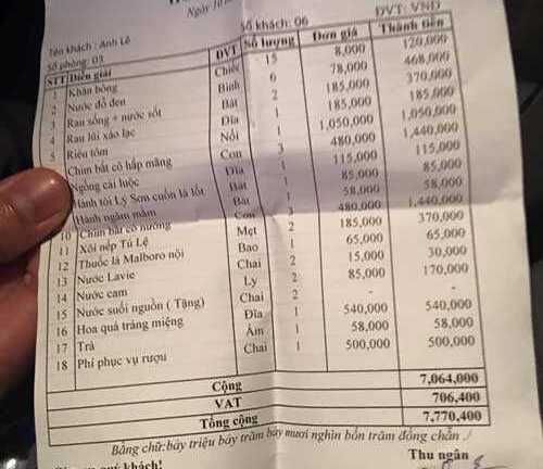 Bữa ăn 8 triệu khiến khách bàng hoàng: Quản lý nhà hàng phân trần